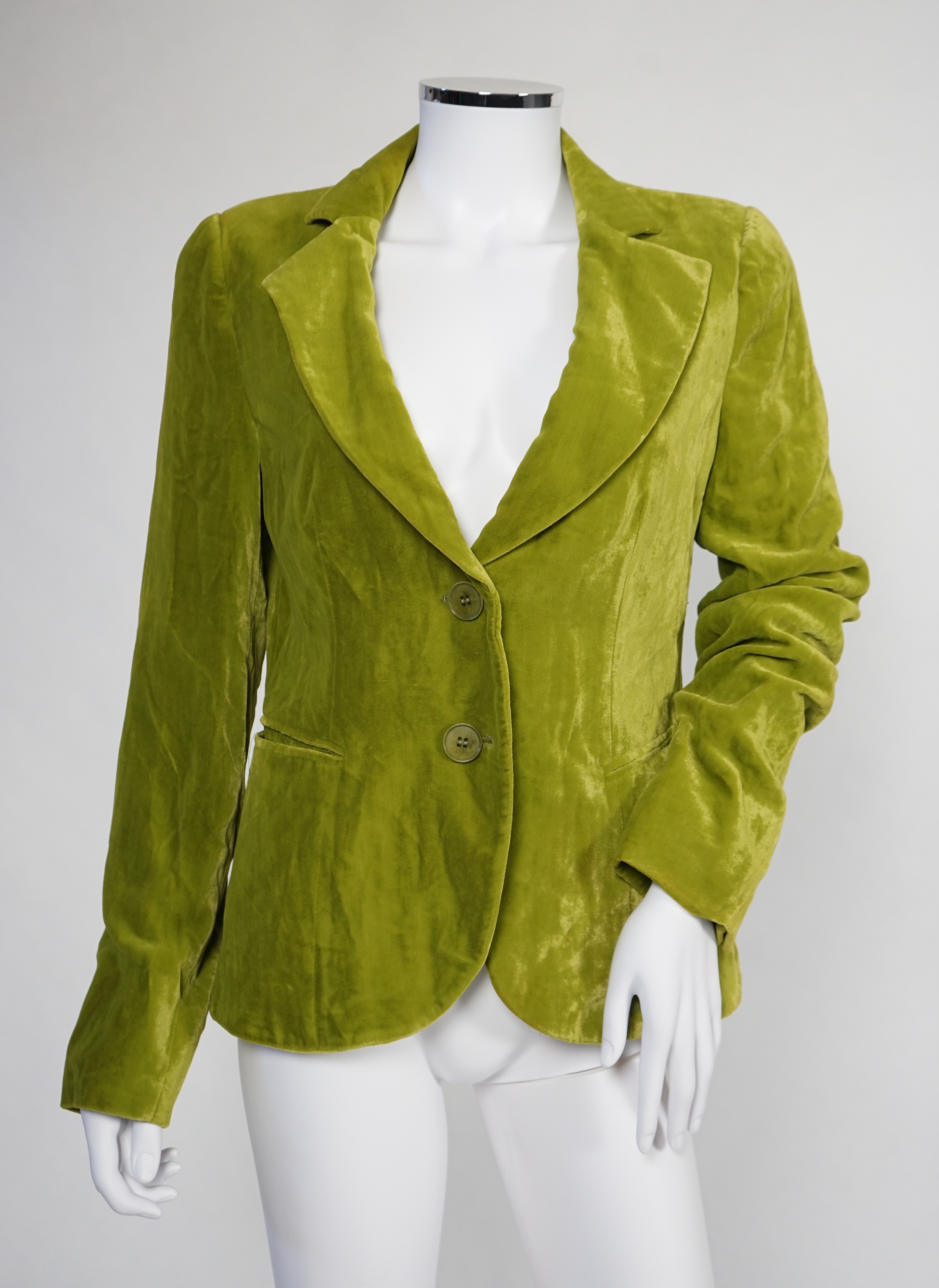 Four Emporio Armani lady's jackets, light blue silk size EU 46, all the others size EU 44